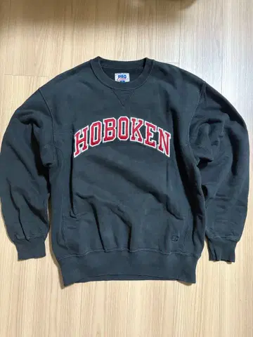 90s RUSSELL 맨투맨 PRO Cotton 블랙 페이드