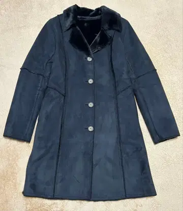 펠리시모 페이크 무스탕 보아 롱 코트