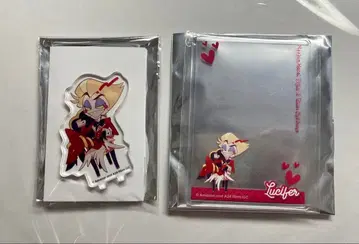 해즈빈 호텔 콜라보 카페 루시퍼 미니 아크릴 스탠드 데코 케이스