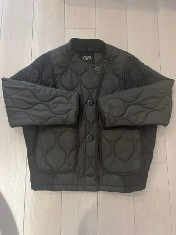 ZARA 자라 충전솜 퀼팅 자켓 블루종 패널 절개 카키