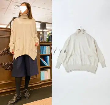 ma'ry'ya 마리아 터틀 니트 판초