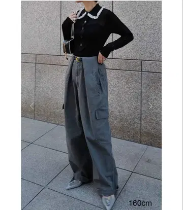 machatt 프릴 칼라 리브 니트 블랙