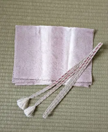 [여름 아이템] 옅은 핑크와 화이트의 허리띠 & 오비 장식 천 세트