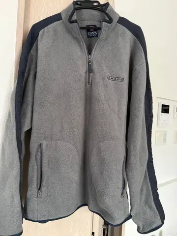 CHAPS 그레이 플리스 하프 지퍼 자켓
