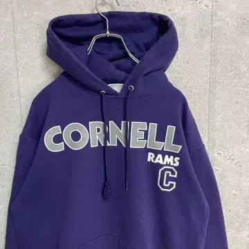 챔피온 팀 로고 퍼플 후드 맨투맨 구제 의류 M