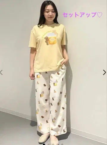 젤라또피케 허니 베어 패턴 룸웨어 상하의 세트