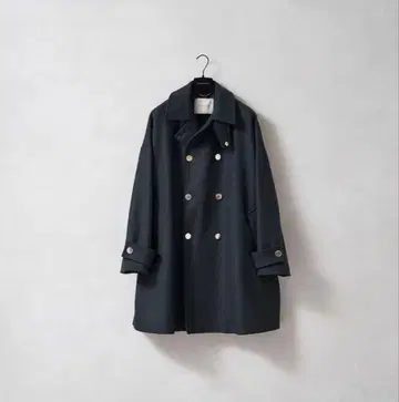 새상품급 매킨토시 HUMBIE 더블 코트 메탈 버튼 네이비