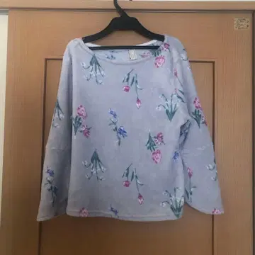 꽃무늬 파자마 겨울 모코모코 룸웨어 퍼플 그레이