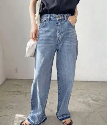 새상품급! 스픽 앤 스팬 5 2/1 straight-lose 데님