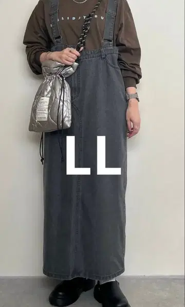 시마무라 rumi 콜라보 오버롤 스커트 LL 사이즈