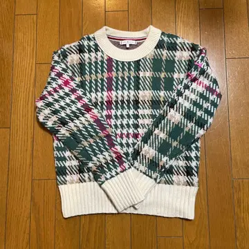 TOMMY HILFIGER 체크 무늬 니트 스웨터 긴팔