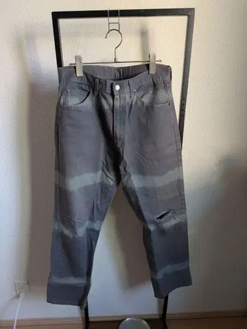 유나이티드 애로우즈 디자인 데님 32 그레이 데미지 가공 보더