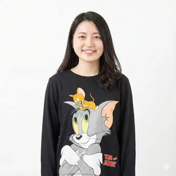 톰과 제리 긴팔 T셔츠 블랙