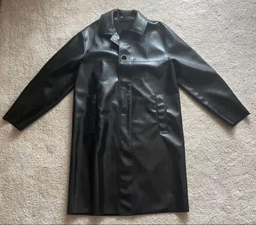 [ ZARA ] 인조 가죽 롱 코트 블랙 M 단종품