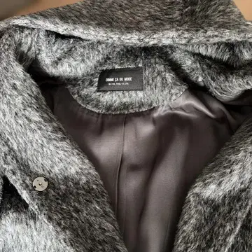 COMME CA DU MODE 후드 부착 롱 코트 그레이