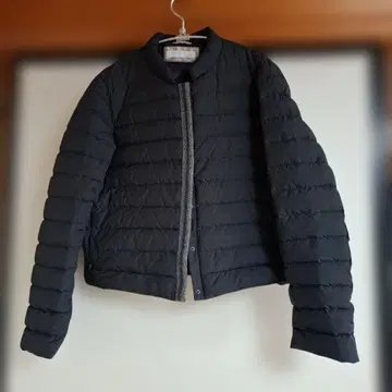 블랙 퀼팅 다운 자켓