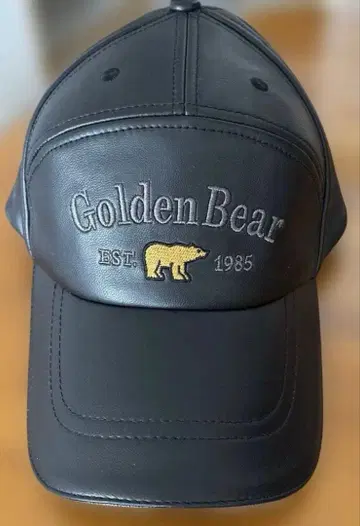 Golden Bear 가죽 캡 블랙