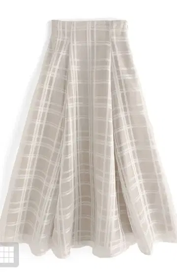 체크 무늬 시어 플레어 스커트