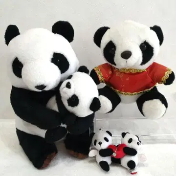 팬더 봉제 인형 3개 세트 어드벤처 월드 쌍둥이 요코하마 차이나타운
