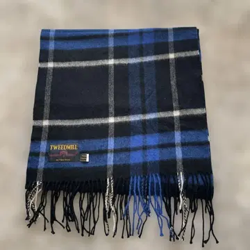 TWEEDMILL 체크 무늬 머플러 네이비