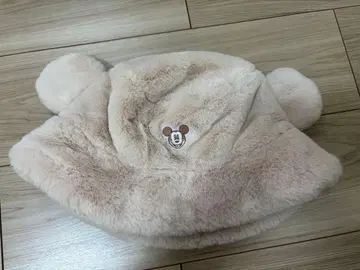 디즈니 버킷햇 플리스 모자 베이지