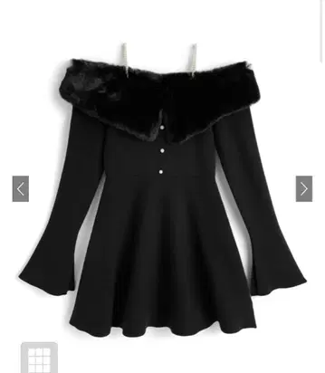 GRL 펄 스트랩 퍼 오프숄더 니트 원피스