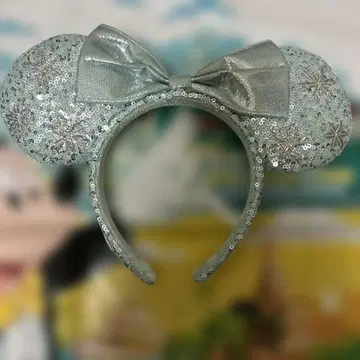 디즈니 안나와 겨울왕국 엘사 머리띠 스팽글 스카이블루