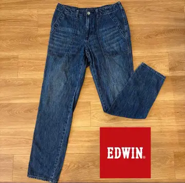 EDWIN 데님 팬츠 워크 테이스트 테이퍼드 인디고 블루 M