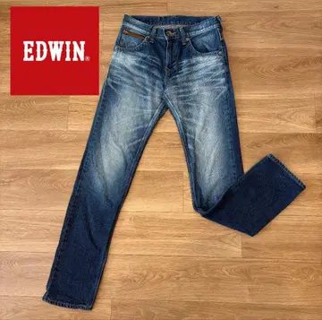 EDWIN 데님 팬츠 빈티지 가공 인디고 블루 28
