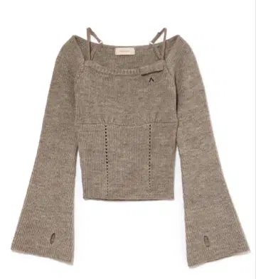 andmary Baby ribbon knit tops gray 정품