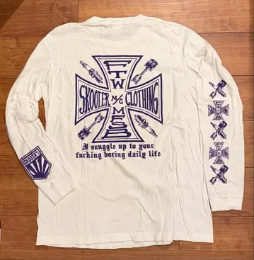 SKOOTER 롱 T XL 화이트 x 퍼플