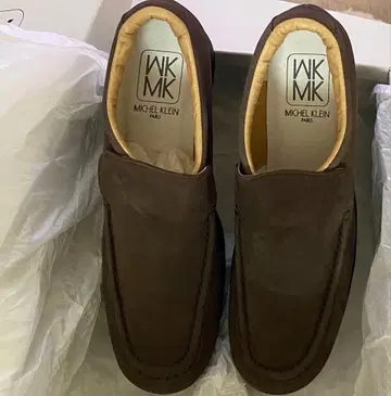 새상품 MICHEL KLEIN 브라운 통굽 슬립온 24
