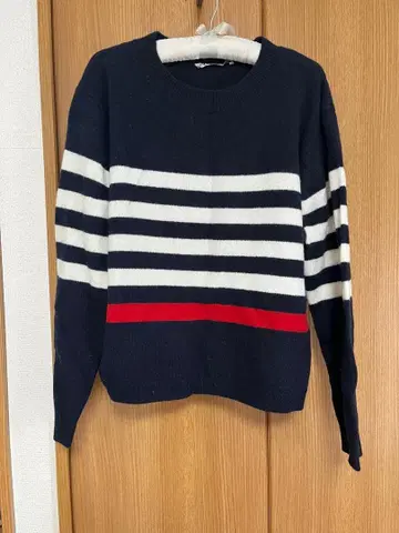 ZARA 스트라이프 디자인 울 스웨터 XL