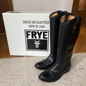 FRYE 부츠 MELISSABUTTON 가죽 롱 부츠 블랙