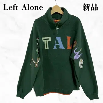 LEFT ALONE 니트 절개 후드티 니트 트레이닝복 레프트 얼론