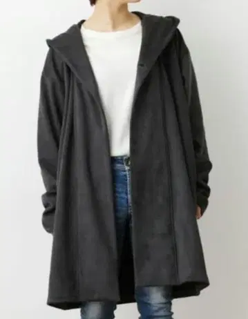 로데오 크라운 후드 부착 다크 그레이 롱 코트