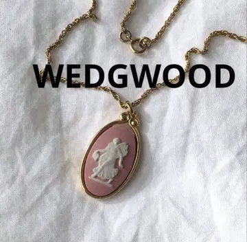 빈티지 WEDGWOOD 핑크 재스퍼 목걸이 골드