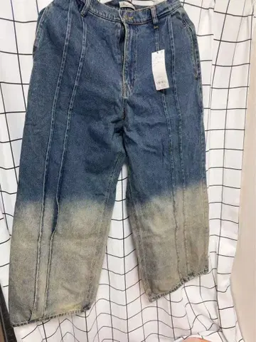 와이드 레그 데님 팬츠 L 택 포함 새상품