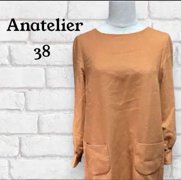 Anatelier 무릎 기장 원피스 38 오렌지 계열 백리본 여성용