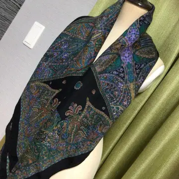 택 포함 미사용 BELLA ROSA 울 대형 스카프 115cm