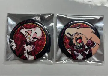 해즈빈 호텔 콜라보 카페 캔뱃지 2개 세트 엔젤 체리밤