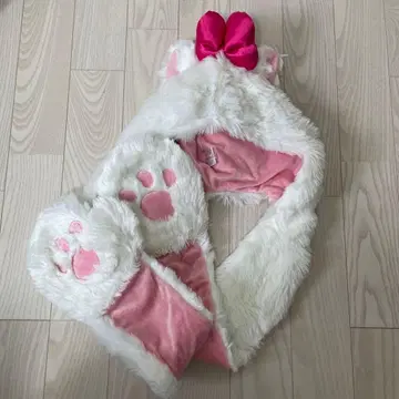 디즈니 후드 부착 머플러 마리 팬캡