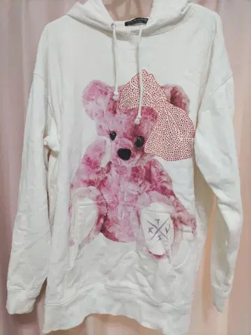 travas tokyo 핑크 곰 후드티 큐빅