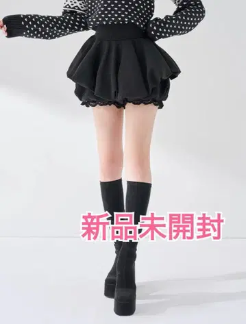 Darich 볼륨 벌룬 미니 스커트 블랙