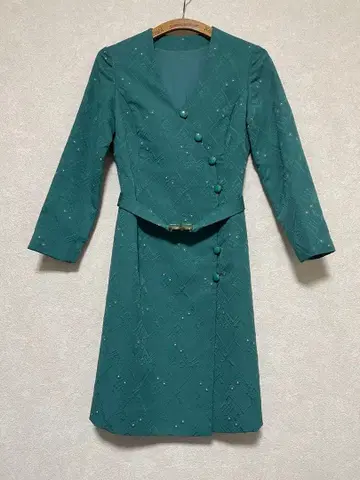 빈티지 그린 원피스