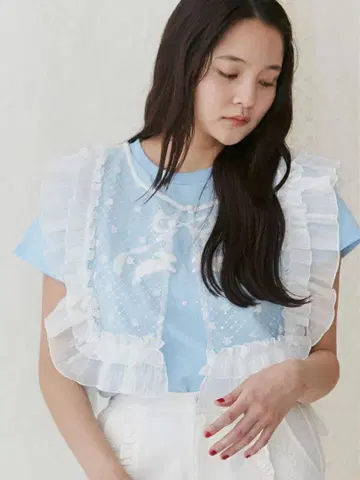 merry jenny flower 스팽글 칼라 화이트 탈착식 옷깃