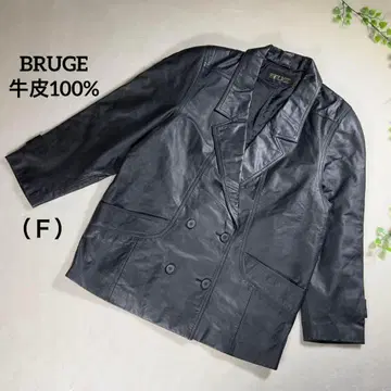 [ BRUGE ] 브뤼주 ( F ) 가죽 코트 소가죽 100% 더블
