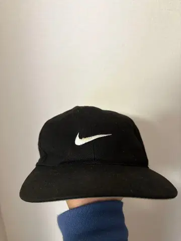 NIKE 00s 90s 캡 챙 안쪽 그린 자수 스우시 블랙 USA