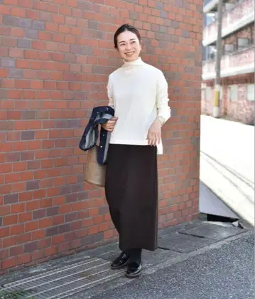 OUR HOME 워셔블 깔끔한 터틀 니트 풀오버