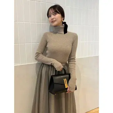 anuans 캐시미어 블렌드 핏 리브 니트 풀오버 베이지